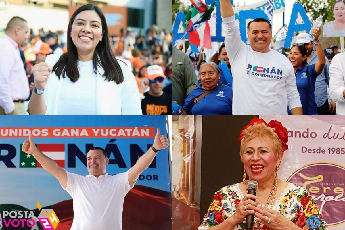 Joaquín Díaz Mena, Vida Gómez Herrera, Jazmín López y Renán Barrera, contenderán en un debate por la gubernatura de Yucatán Foto: Especial