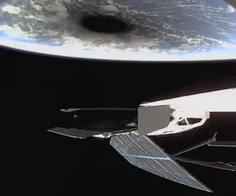 Elon Musk eclipse desde el espacio. Foto tomada de: X (Twitter) @Starlink