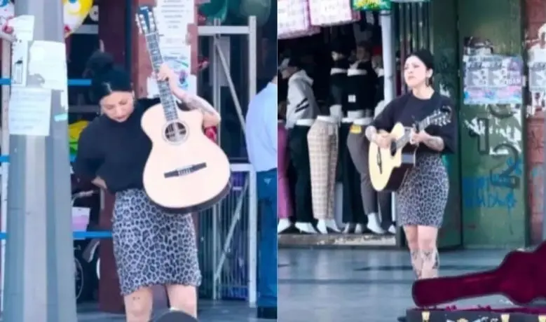 Mon Laferte sorprende a transeúntes con concierto en Chile  y se pasan de largo