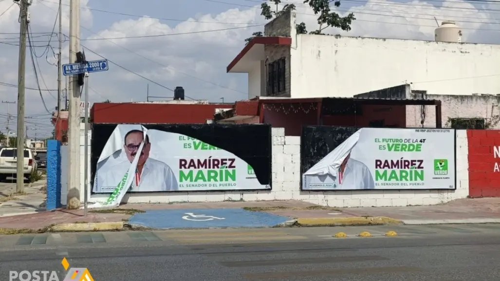 Denuncian daños contra propaganda de candidato de Morena en Yucatán