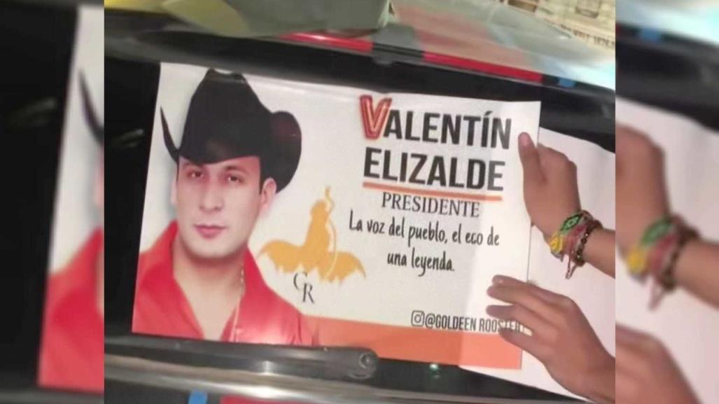 ¿Valentín Elizalde para presidente? Pegan propaganda en las calles