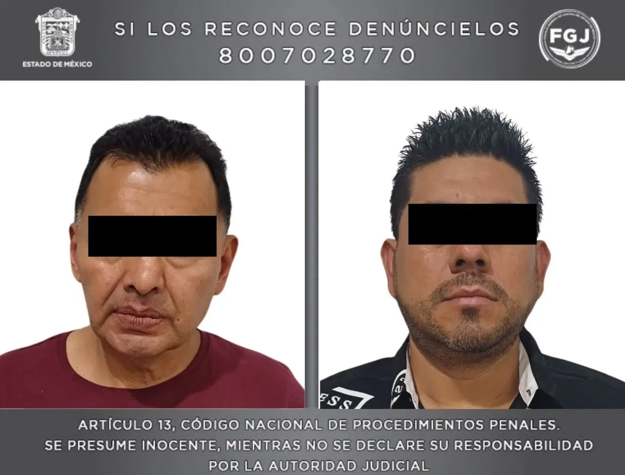 William “N” y Giovanni “N”, investigados por el delito de secuestro. Imagen: FGJEM