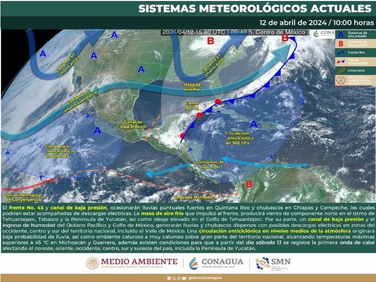 Frente frío 46 podría traer lluvias y vientos a Tamaulipas... y también calor