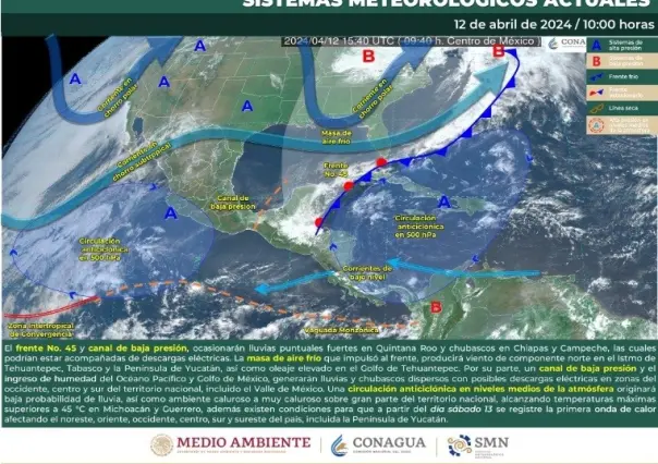 Frente frío 46 podría traer lluvias y vientos a Tamaulipas... y también calor