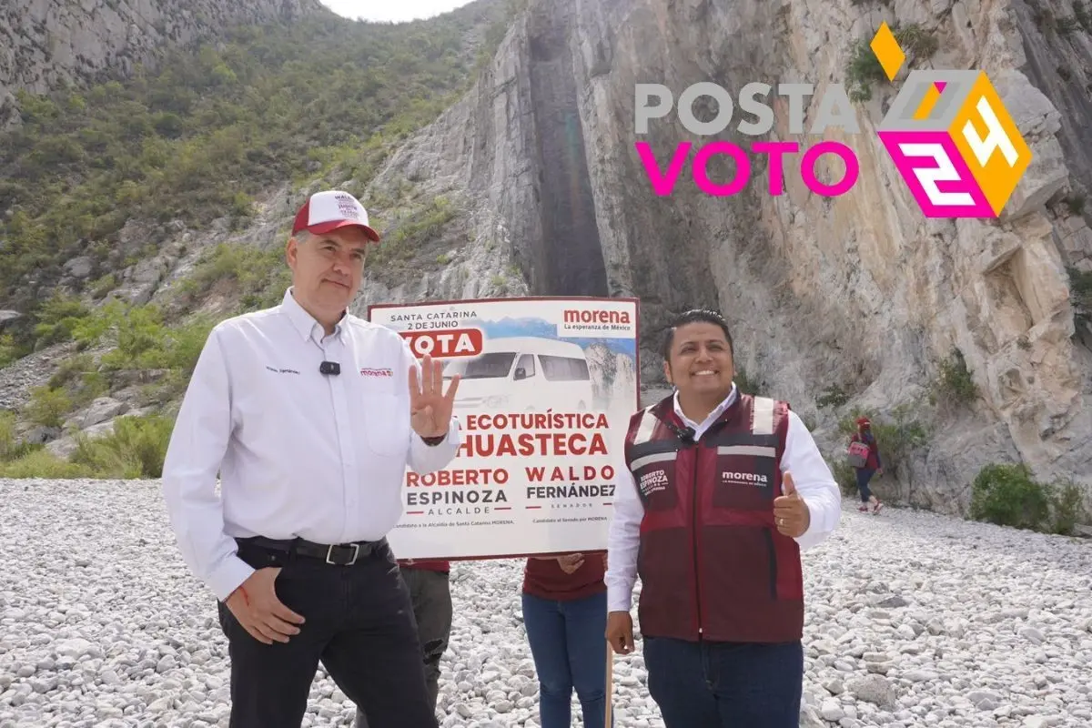 Waldo Fernández y Roberto Espinoza en La Huasteca. Foto: Morena