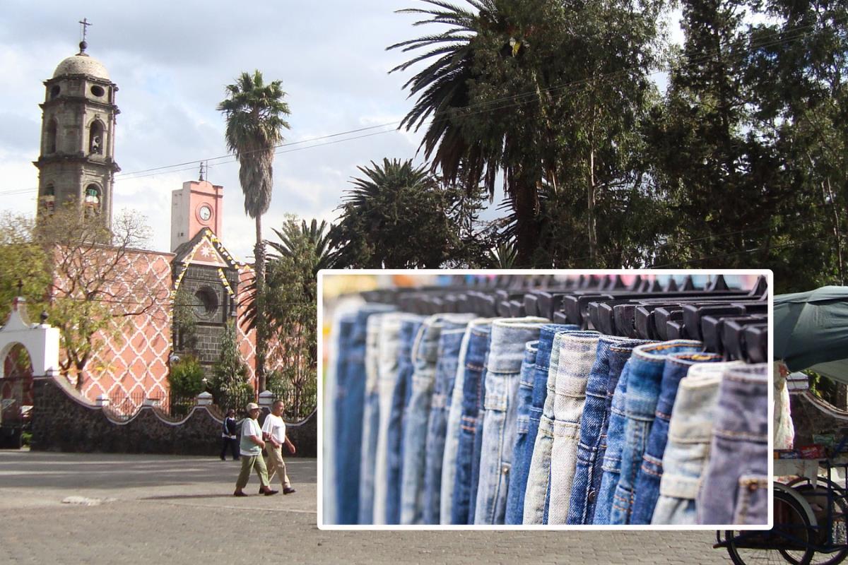 Centro de Tláhuac y venta de mezclilla.      Foto: Especial