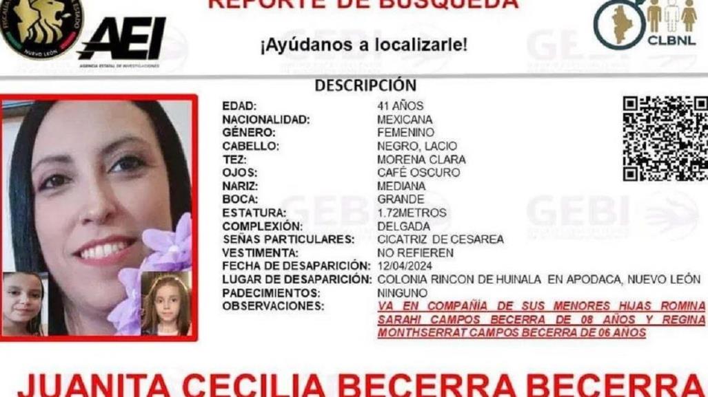 Desaparece mujer con sus dos hijas en Apodaca