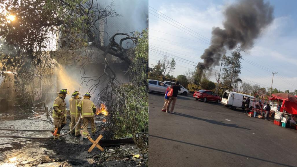 El piloto evitó la tragedia, cayó en patio de servicio y evadió tianguis