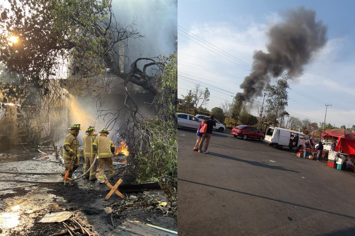 Columnas de humo en CDMX.     Foto: Especial