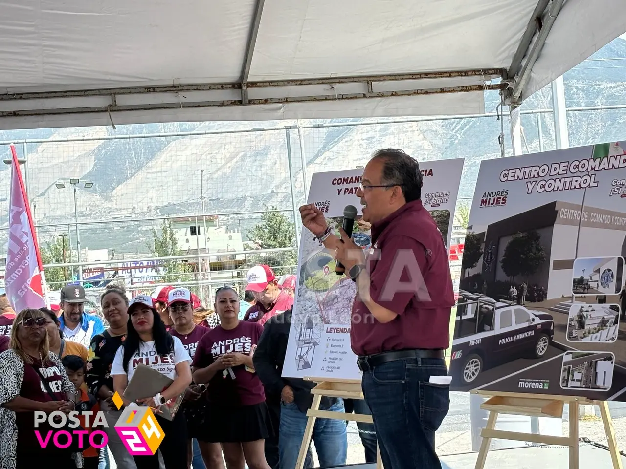 Se reúne Andrés Mijes con simpatizantes en la zona de La Alianza. Foto: Diego Beltrán