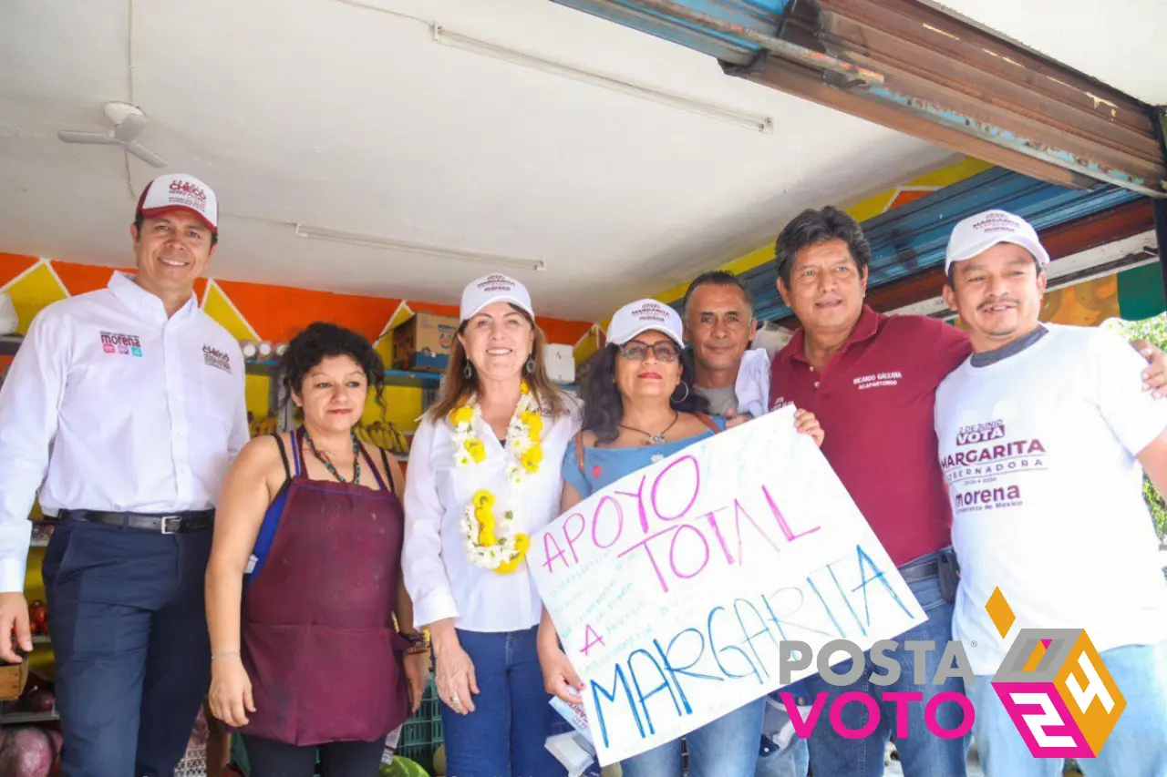 Margarita González Saravia, candidata de Morena a la gubernatura de Morelos, caminó por calles de la colonia Acapatzingo para pedir el voto de los ciudadanos. Foto: Cortesía