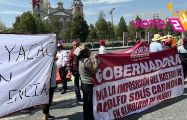 Protestan morenistas contra candidaturas municipales en Edomex (VIDEO)