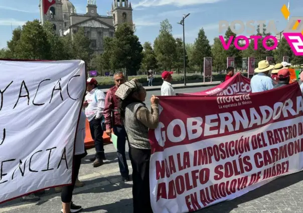 Protestan morenistas contra candidaturas municipales en Edomex (VIDEO)