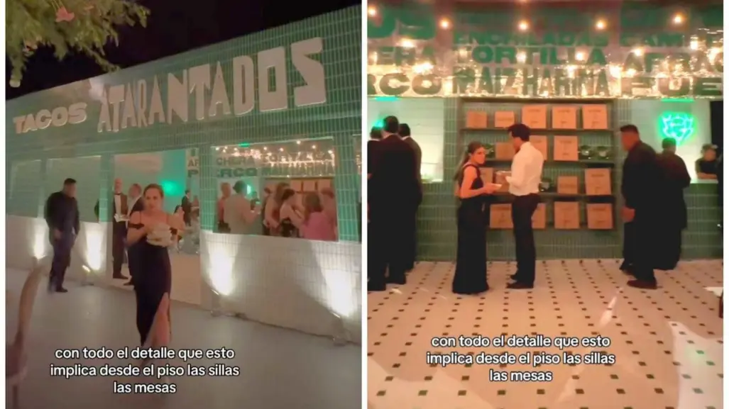 ¡Los tostitos quedaron cortos! Novios en Monterrey montan taquería en su boda