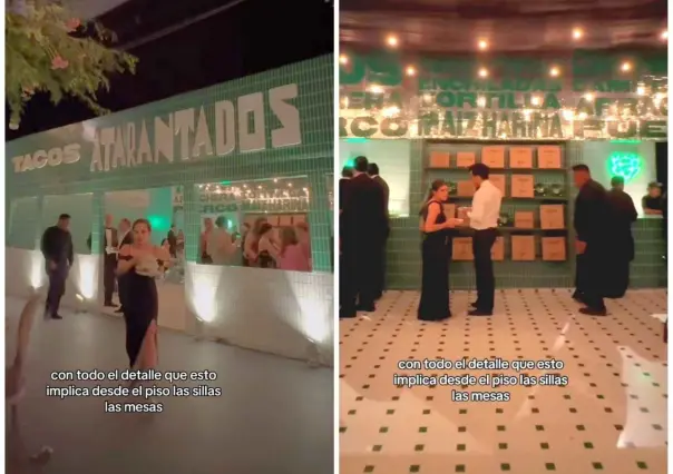 ¡Los tostitos quedaron cortos! Novios en Monterrey montan taquería en su boda