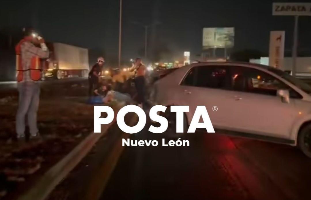 El choque ocurrió en un tramo de la Carretera Laredo, Puente Libramiento en el municipio de Apodaca. Foto: Especial.