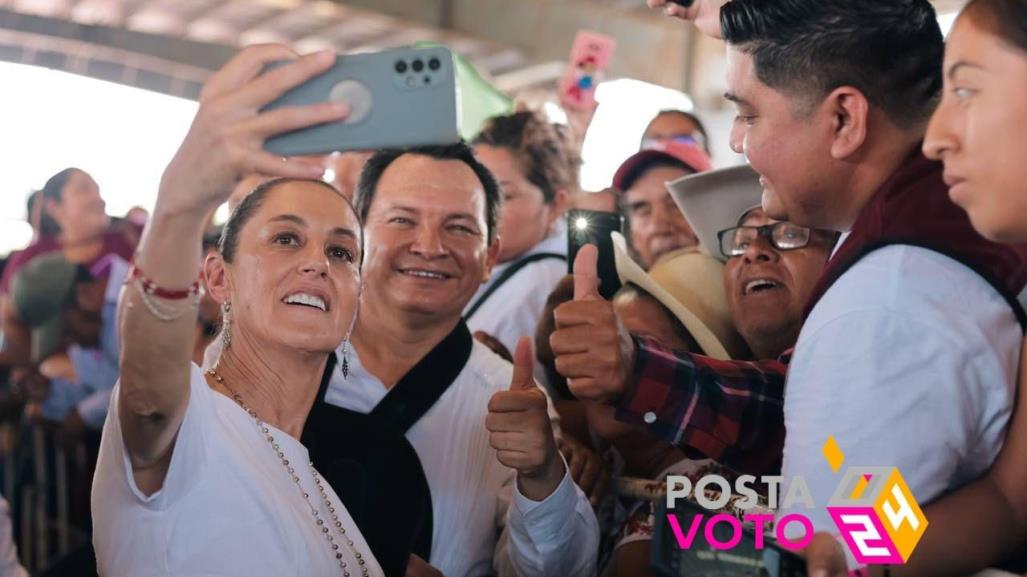 Claudia Sheinbaum y Huacho Díaz Mena de gira por Yucatán