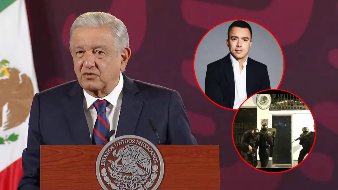 Foto: SS de Conferencia de prensa en vivo @lopezobrador / FB Daniel Noboa Azin