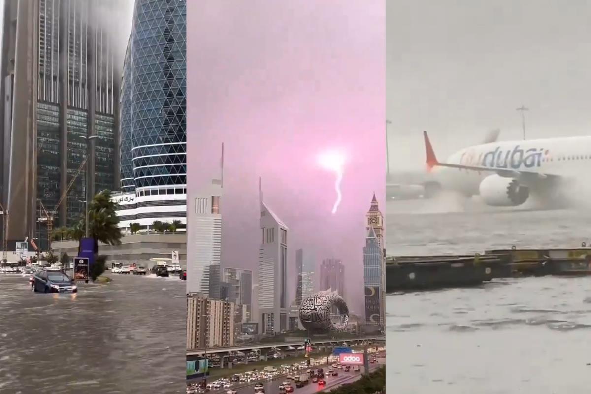 Luvias e inundaciones en Dubai.   Foto: Especial