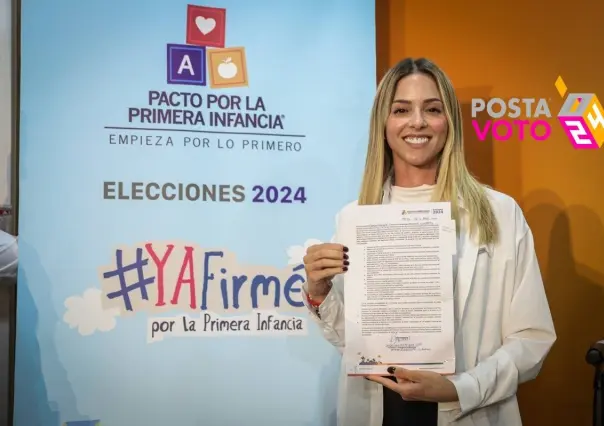 Firma Mariana Rodríguez Pacto por la Primera Infancia en Monterrey