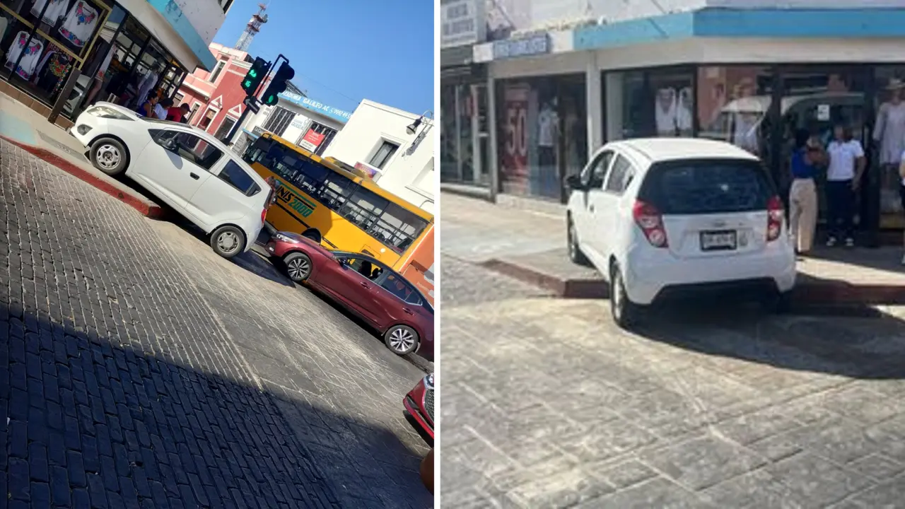 Los yucatecos que realizaban su rutina de la mañana en el centro fueron sorprendidos por el choque Foto: Redes sociales