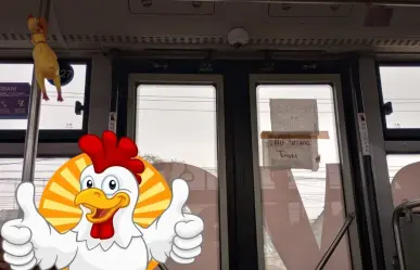 ¡El pollo no falla! Timbran en Transmetro Ruta 223 Huertos con un pollo de hule