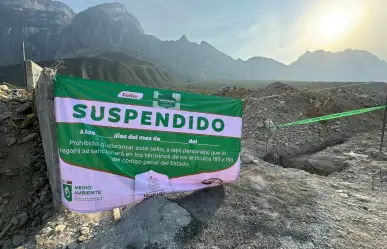 Clausura Gobierno de Nuevo León obras e incauta camiones en La Huasteca