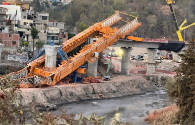 Otra más del Tren Interurbano, ahora se desploma grúa, no hay heridos