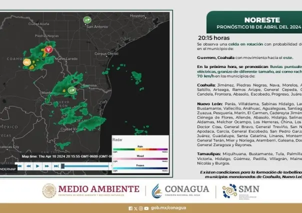 Alerta meteorológica: posible formación de tornados en Tamaulipas