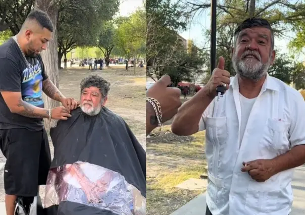 Regala joven corte de cabello y buena charla ¡Regia labor social!