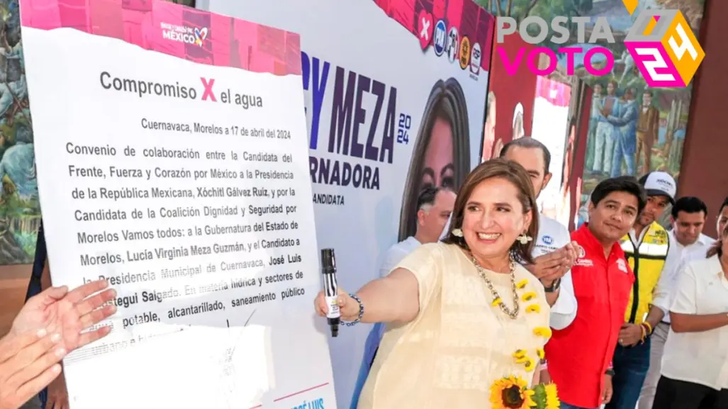 Xóchitl Gálvez firma compromiso para solventar crisis hídrica en Cuernavaca