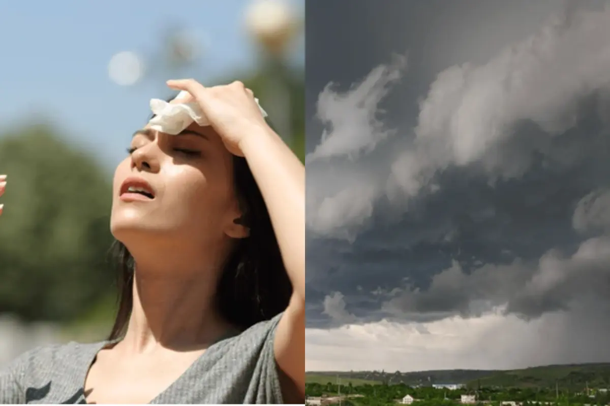 Mujer con calor y nubes de frente frío. Foto: Especial