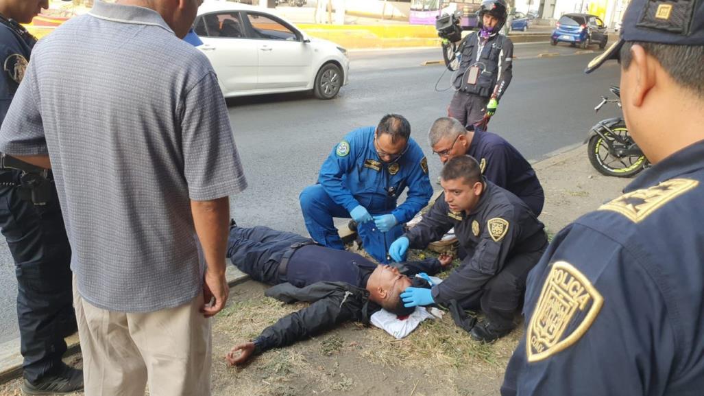 Cuarto accidente de motociclista en el día ocurre a un costado del AICM