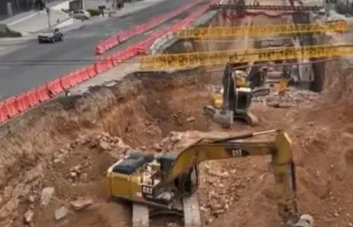 Colapsa vialidad de Paseo de los Leones tras fuga de gas en obras