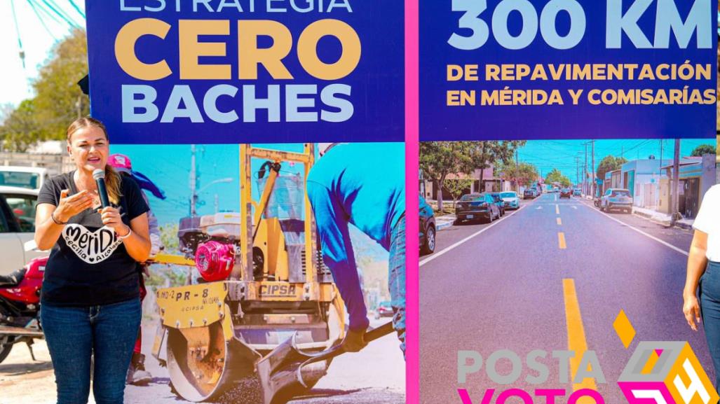 Cecilia Patrón, promete cero baches y 300 kilómetros repavimentados en Mérida