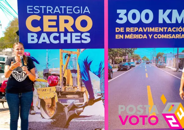 Cecilia Patrón, promete cero baches y 300 kilómetros repavimentados en Mérida