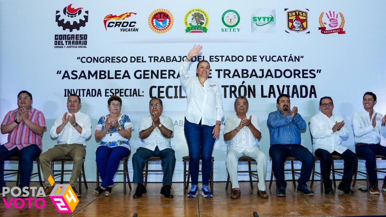 Líderes sindicales acompañaron a la aspirante del blanquiazul Foto: Cortesía