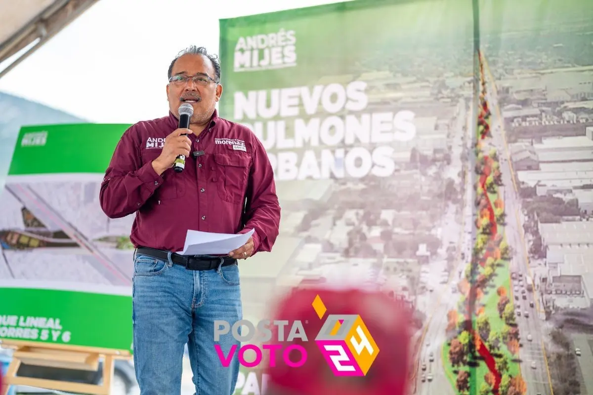 Andrés Mijes presentando la creación de cinco Pulmones Urbanos. Foto: Coalición Sigamos Haciendo Historia