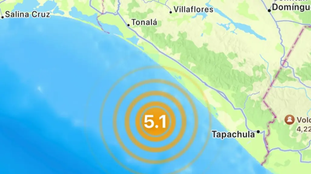 Se registra sismo de magnitud 5.1 en Chiapas: enciende alertas