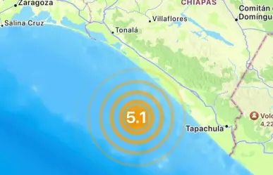 Se registra sismo de magnitud 5.1 en Chiapas: enciende alertas