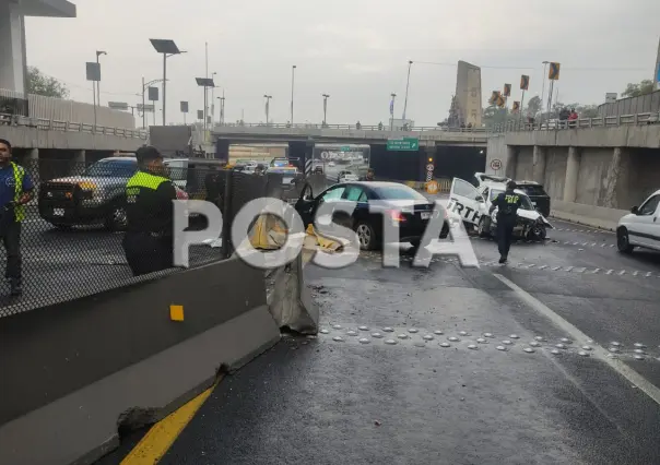 Al fin llueve en CDMX, pero ocasiona derrape de autos en Periférico