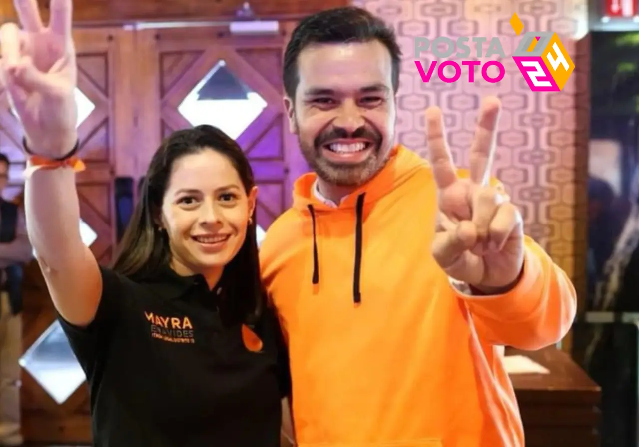 Jorge Álvarez Máynez y Mayra Benavides en Matamoros. Foto: Redes sociales