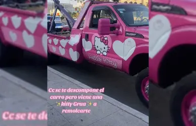 Conoce a la Kitty Grúa, el vehículo más llamativo de CDMX (VIDEO)