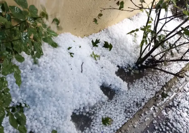 Cae granizada en Santiago, Nuevo León (VIDEO)