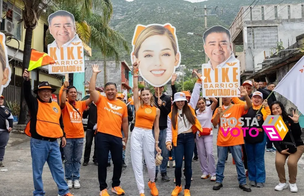 Mariana Rodríguez Cantú, candidata de Movimiento Ciudadano para la alcaldía de Monterrey, ha estado en contacto directo con los ciudadanos. Fotos. Cortesía