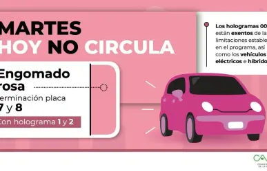 ¡Que no te sorprenda! Así funciona el Hoy No Circula este martes