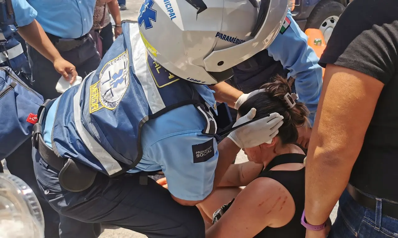 Turista herida en el centro de Mérida por un hombre bajo estupefacientes. Foto: Alejandra Vargas