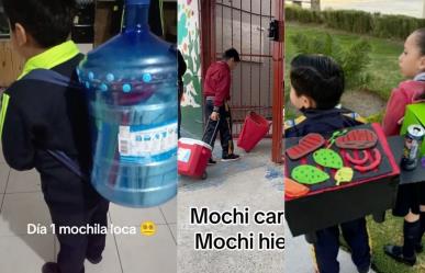 Convierten garrafón de agua purificada en mochila loca (VIDEO)