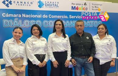 Mónica Villarreal Anaya escucha peticiones de CANACO Tampico