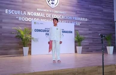 Estudiante de Telesecundaria de Yaxcabá ganó la final de Concurso de Declamación